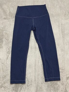 Lululemon Wunder Under High-Rise Crop 21" Leggings Luxtreme Indigo Spray Blue 6